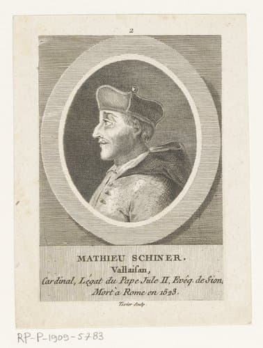 Portret van Matthäus Schiner in ovaal