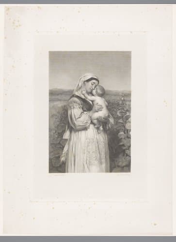Moeder met baby in een tuin by Joseph Bal