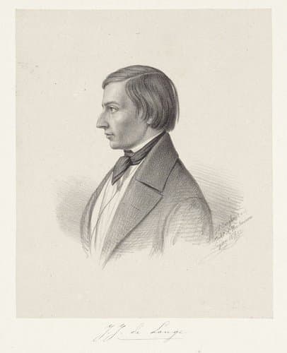 Portret van J.J. de Lange by Johann Peter Berghaus