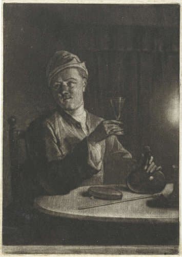 Man met opgeheven glas by Aert Schouman