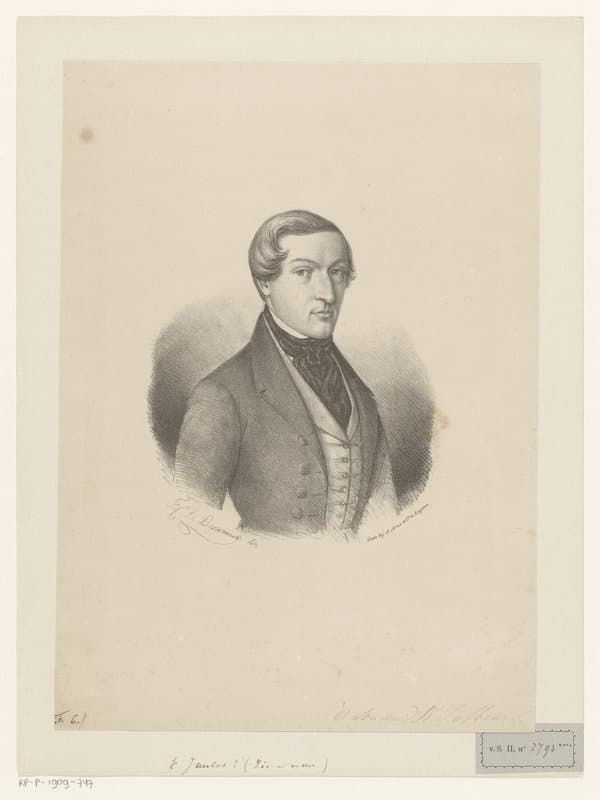 Portret van een onbekende man, mogelijk E. Jaules by Frederik Charles Theodorus Deeleman