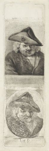 Dubbelportret van een man met een steek by Aert Schouman