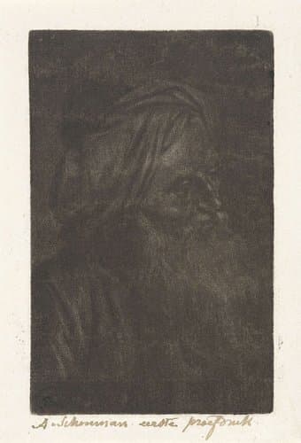 Buste van een man met tulband by Aert Schouman