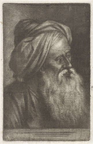 Buste van een man met tulband by Aert Schouman