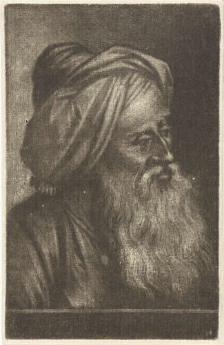 Buste van een man met tulband by Aert Schouman