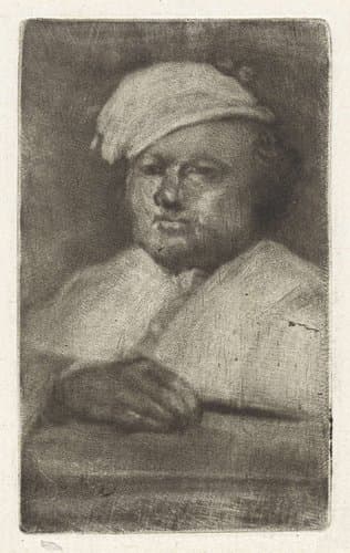 Buste van man met muts by Aert Schouman