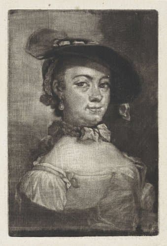 Buste van een vrouw met een hoed by Aert Schouman