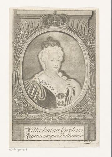 Portret van Carolina von Brandenburg-Ansbach by Georg Paul Busch