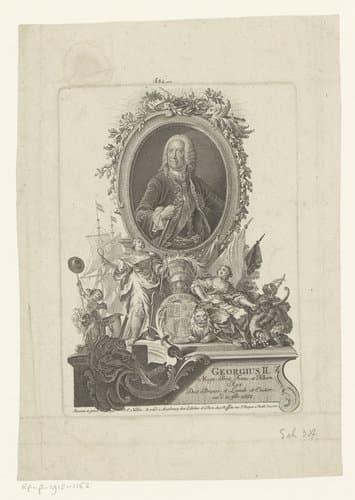 Portret van George II, koning van Groot-Brittannië by Johann Esaias Nilson
