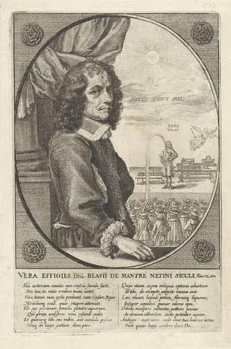 Portret van Blasius Manfredi by Wenceslaus Hollar