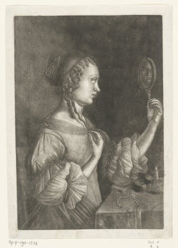 Meisje met spiegel in de hand by Martin Dichtl