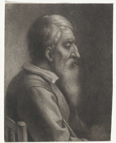 Bebaarde oude man in een stoel by Wallerant Vaillant