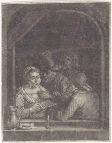 Zingende figuren in een venster by anonymous