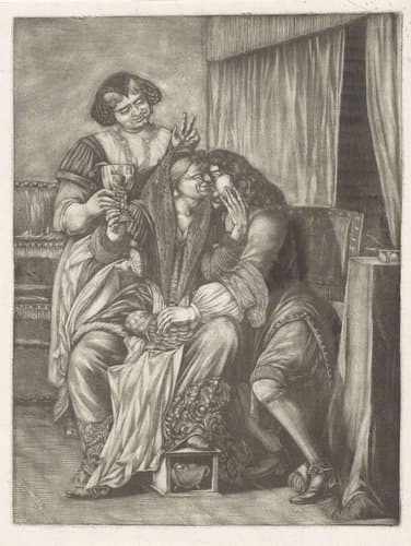 Oude vrouw en jonge man by anonymous