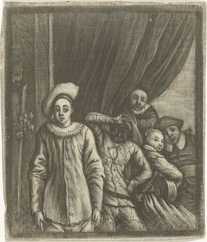 Pierrot en Harlekijn, ca. 1700 by anonymous