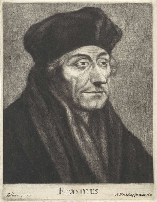 Portret van Desiderius Erasmus by Abraham Bloteling