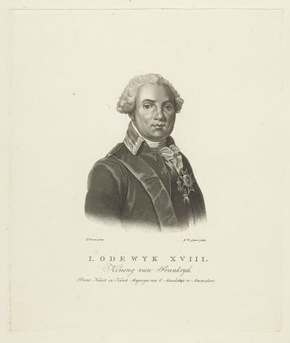 Portret van Lodewijk XVIII by Jan Willem Caspari
