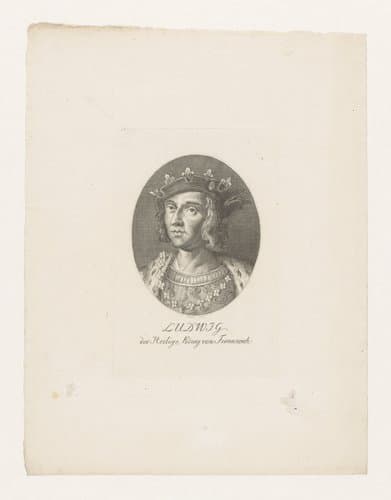 Portret van Lodewijk de Heilige, koning van Frankrijk by Johann Christian Ernst Müller