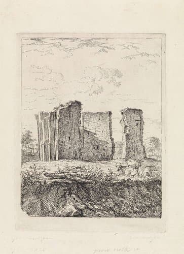 Ruïne in een weiland by Gerard van Nijmegen