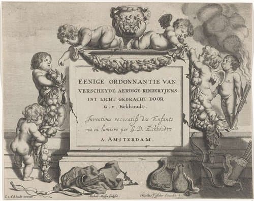Spelende putti by Michiel Mosijn