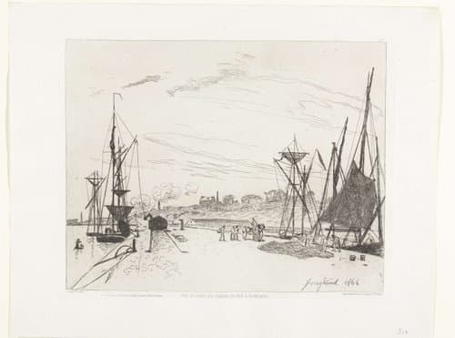 Spoorweghaven te Honfleur by Johan Barthold Jongkind