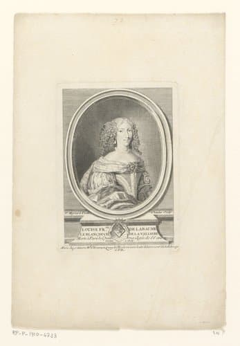 Portret van Louise Françoise de La Baume Le Blanc de La Vallière by Chaulet