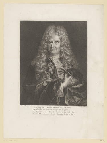 Portret van Nicolas Boileau-Despréaux by Pierre Drevet