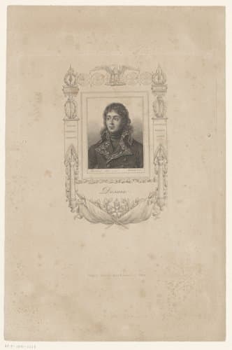 Portret van Louis-Charles-Antoine Desaix in een versierde cartouche by Gabriel-Louis Lacour-Lestudier