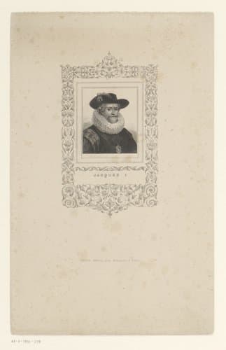 Portret van Jacobus I van Engeland by Ad. Nicolle