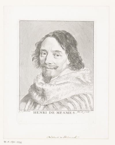 Portret van Henri de Mesmes heer van Roissy by Claude Mellan