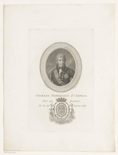 Portret van Karel Ferdinand van Berry by Friedrich Wilhelm Bollinger