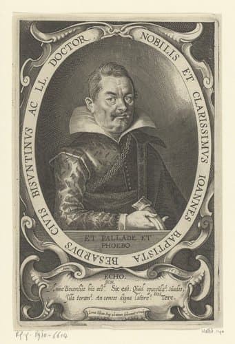 Portret van Jean-Baptiste Besard by Lucas Kilian