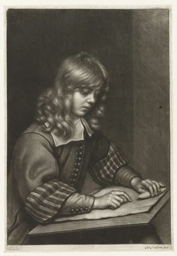 Jongen met een tekenbord by Wallerant Vaillant