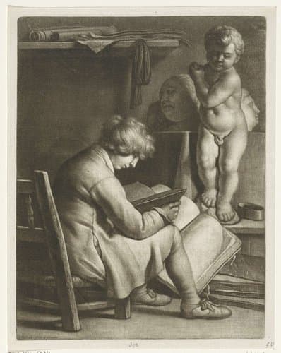 Jongen in een atelier by Wallerant Vaillant