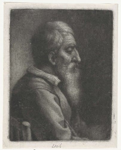 Bebaarde oude man in een stoel by Wallerant Vaillant