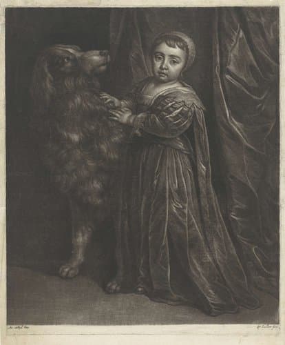 Portret van Karel II als kind met hond by Wallerant Vaillant