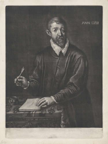 Portret van een man bij een tafel by anonymous