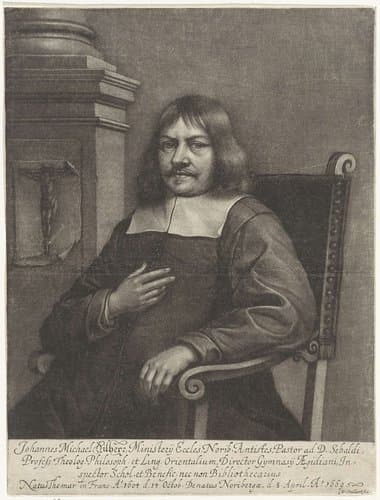Portret van Johann Michael Dilherr by Wallerant Vaillant
