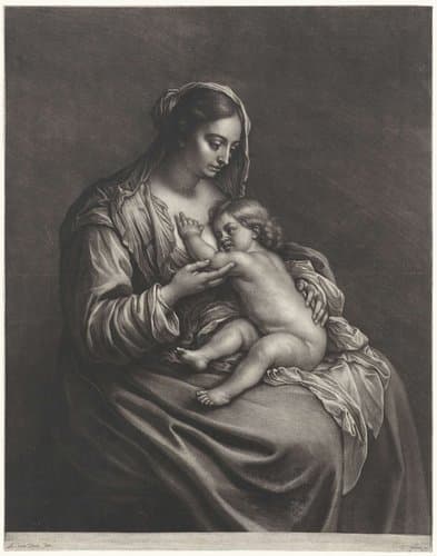 Maria met het Christuskind op haar schoot by Wallerant Vaillant