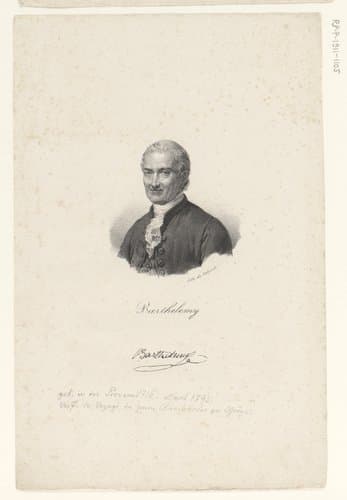 Portret van Jean-Jacques Barthélemy by anonymous; veuve Delpech (Naudet)