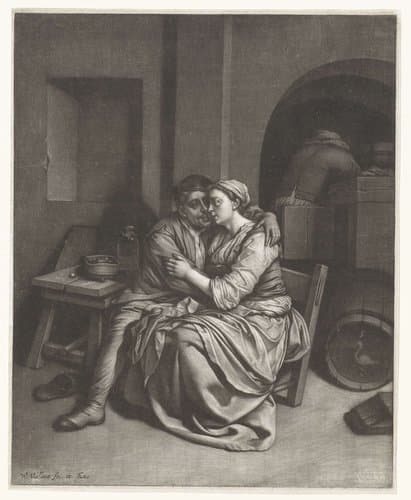 Paar in omhelzing by Wallerant Vaillant