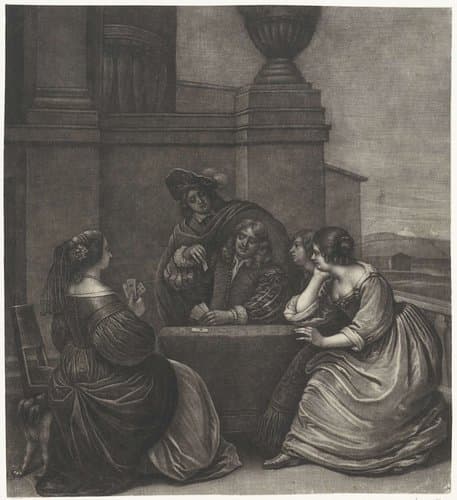 Kaartspelend gezelschap by Wallerant Vaillant