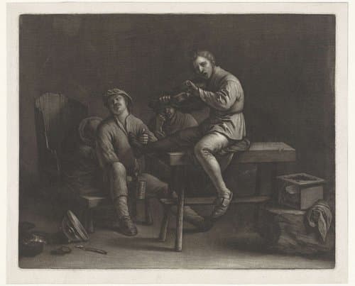 Vioolspeler in een herberg by Wallerant Vaillant
