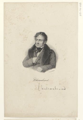 Portret van François-René de Chateaubriand by anonymous; veuve Delpech (Naudet)