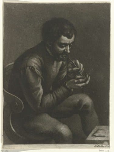 Tekenaar met een inktpot en pen by Wallerant Vaillant