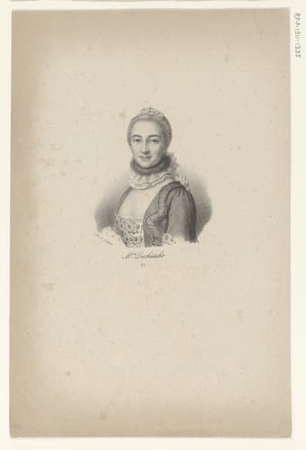 Portret van Émilie du Châtelet by anonymous; veuve Delpech (Naudet)