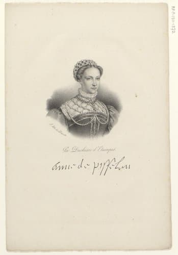 Portret van Anne de Pisseleu d'Heilly by anonymous; veuve Delpech (Naudet)