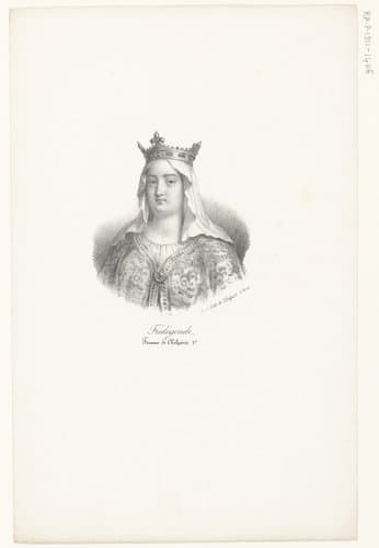 Portret van koningin Fredegonde by anonymous; veuve Delpech (Naudet)