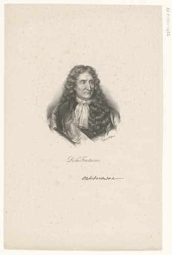 Portret van Jean de La Fontaine by anonymous; veuve Delpech (Naudet)