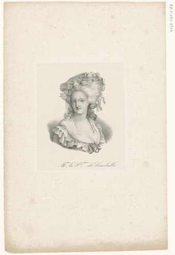 Portret van Maria Louise van Savoye, Prinses de Lamballe by anonymous; veuve Delpech (Naudet)